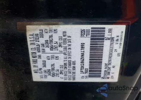 1997 Ford F150 from USA, damaged, VIN 1FTDX1862VNA17890